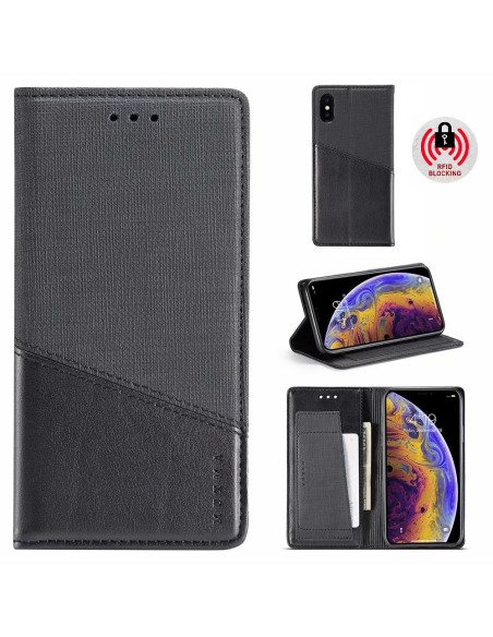 iPhone XS / X Elegant Fodral i PU-Läder med RFID Block