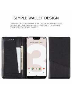Google Pixel 3 Elegant Fodral i PU-Läder med RFID Block 2