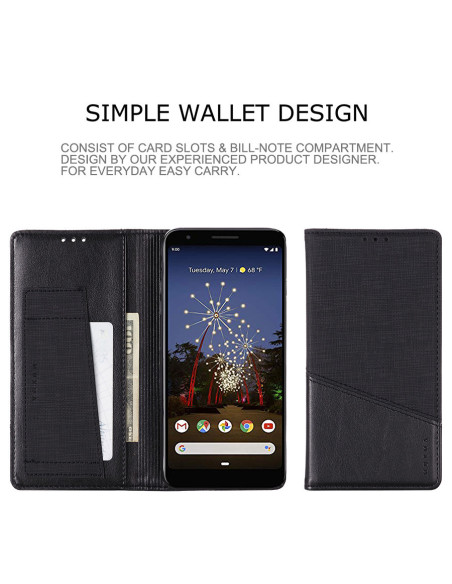 Google Pixel 3a Elegant Fodral i PU-Läder med RFID Block