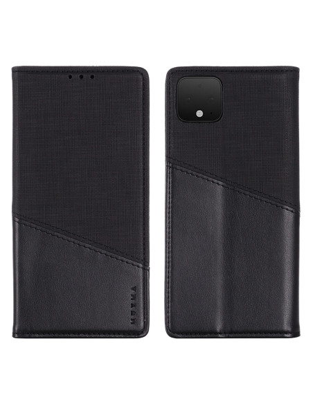 Svart fodral för Google Pixel 4 XL med texturerad yta, visat framifrån och bakifrån