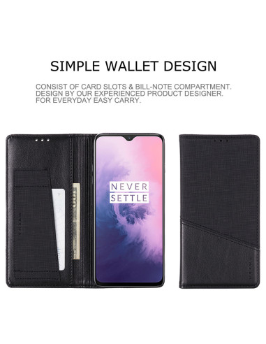 OnePlus 7 Elegant Fodral i PU-Läder med RFID Block