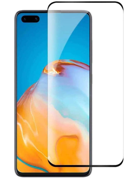 Framifrån vy av Huawei P40 Pro med härdat glas 3D som täcker hela skärmen