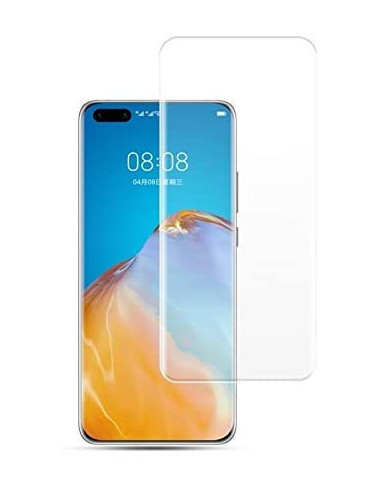 Transparent 3D heltäckande PET-skärmskydd för Huawei P40 Pro, monterat på skärmen