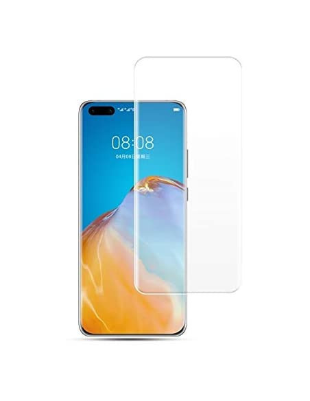 Transparent 3D heltäckande PET-skärmskydd för Huawei P40 Pro, monterat på skärmen