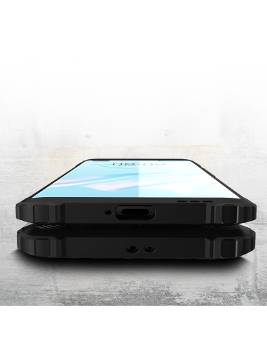 Framifrån vy av SlimArmor-skalet för Huawei P40 Pro, med fokus på öppningar för portar och knappar