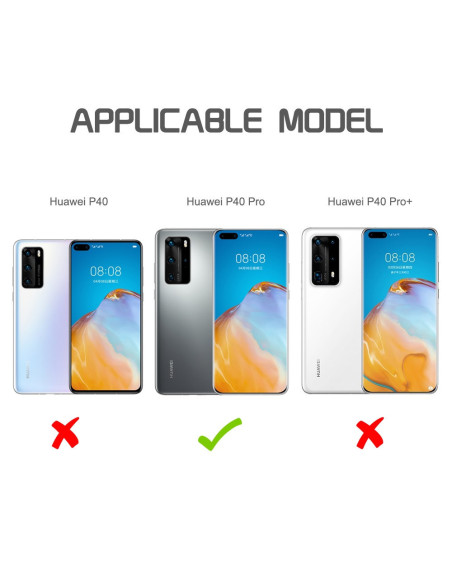 Huawei P40 Pro med heltäckande vattentätt skal, visad framifrån med tydlig modellinformation