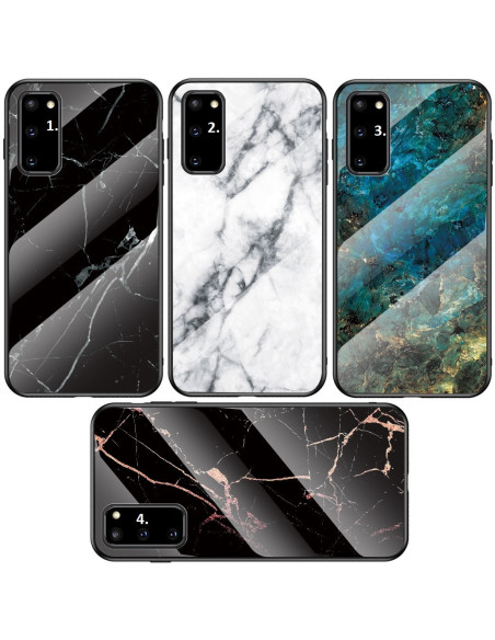 Marmorskal för Samsung S20 Plus med vit marmorlook och transparent baksida