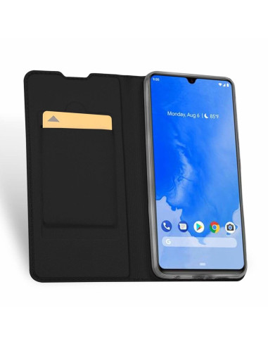 Xiaomi Mi 10 flipfodral öppet med kortfack och mobil monterad