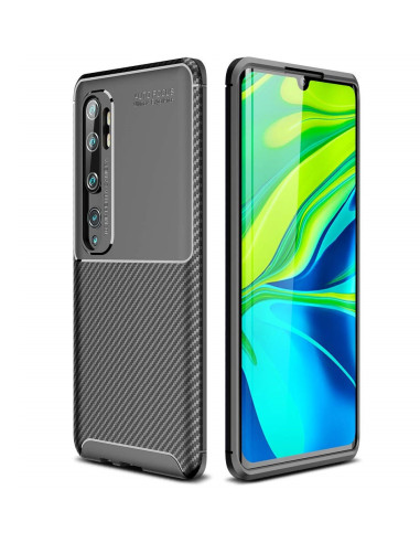 Xiaomi Mi 10 Pro med stöttåligt slimmskal i karbonfiber från sidan, visar detaljer och passform