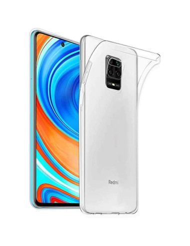 Transparent TPU-skal för Xiaomi Redmi Note 9, sett från sidan