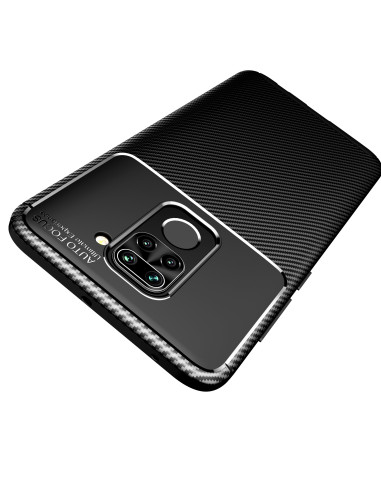Xiaomi Redmi Note 9 med FullCarbon V4-skal, visat bakifrån med fokus på kamerautskärningen