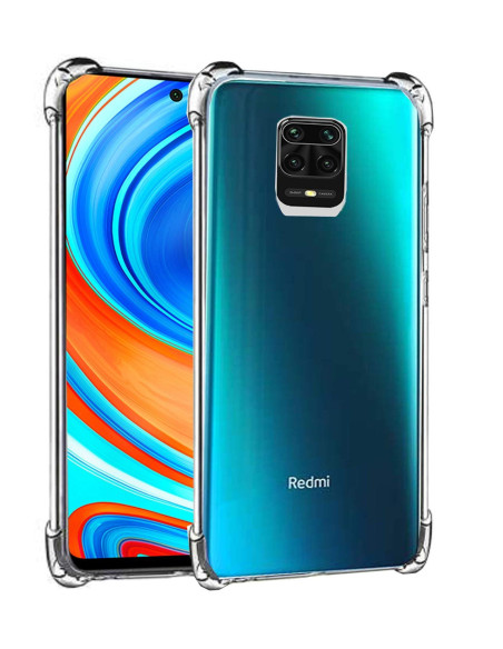 Transparent TPU-skal för Xiaomi Redmi Note 9S & 9 Pro med förstärkta hörn, sett bakifrån