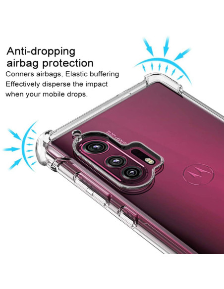 Detaljvy av Motorola Edge Plus skal med förstärkta hörn och anti-dropp skydd