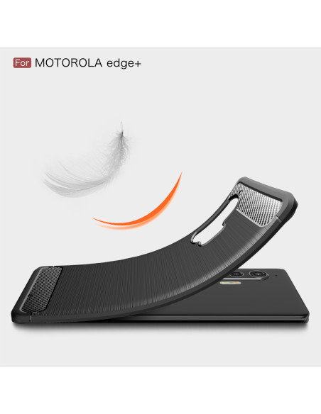 Motorola Moto Edge Plus SlimCarbon-skal i flexibelt TPU-material med texturerad yta