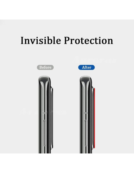 Sidovy av linsskydd i transparent härdat glas på Xiaomi Redmi Note 9S/9 PRO