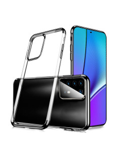 Stötdämpande gummiskal V2 för Huawei P40 Pro, sett från sidan med telefon monterad