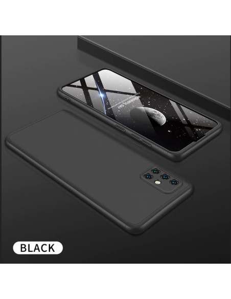 Svart 360° 3in1 FullCover skal för Huawei P40 Pro, sett från sidan med skärmskydd