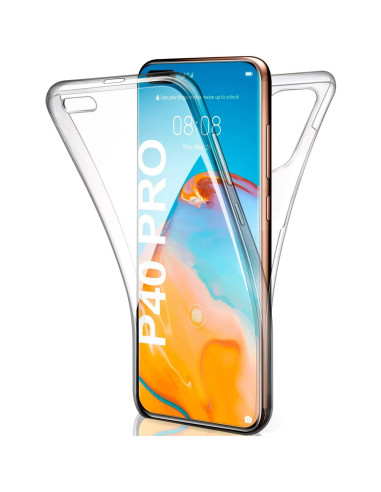 Transparent 360° Heltäckande Skal för Huawei P40 Pro, visat från sidan med telefonen inuti