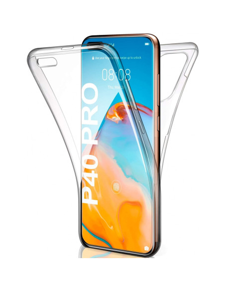 Transparent 360° Heltäckande Skal för Huawei P40 Pro, visat från sidan med telefonen inuti