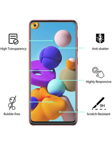 2-PACK Samsung A21s Härdat glas 0.26mm 2.5D 9H