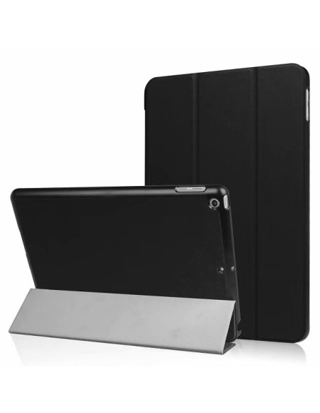 Svart trifold fodral för Apple iPad 9.7, visad i stativläge bakifrån