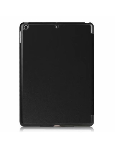 Svart trifold fodral för Apple iPad 9.7, sett bakifrån med texturerad yta