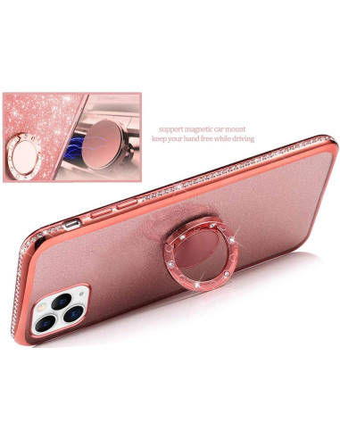 iPhone 11 Pro Max Stötdämpande Skal med Ringhållare Strass