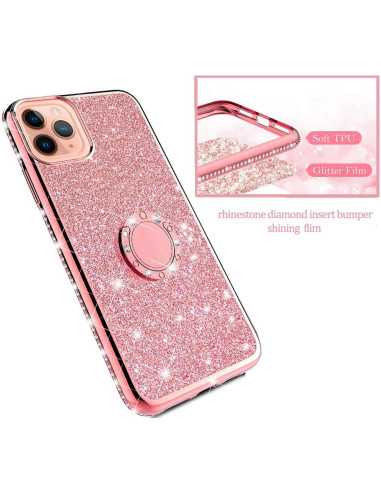 iPhone 11 Pro Max Stötdämpande Skal med Ringhållare Strass