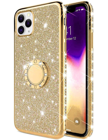 iPhone 11 Pro Max Stötdämpande Skal med Ringhållare Strass