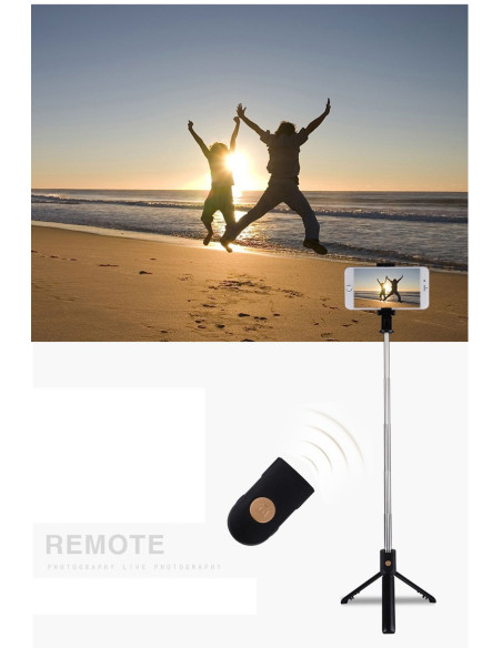 Selfiestick Bluetooth med Tripod