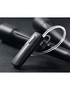 Svart Bluetooth-headset med diskret design och ergonomisk form 2