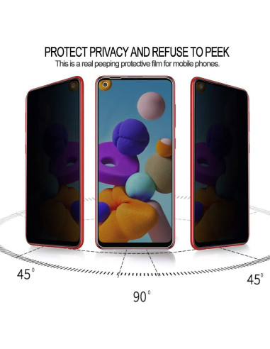 2-PACK Samsung A21s Privacy Härdat glas 0.26mm 2.5D 9H