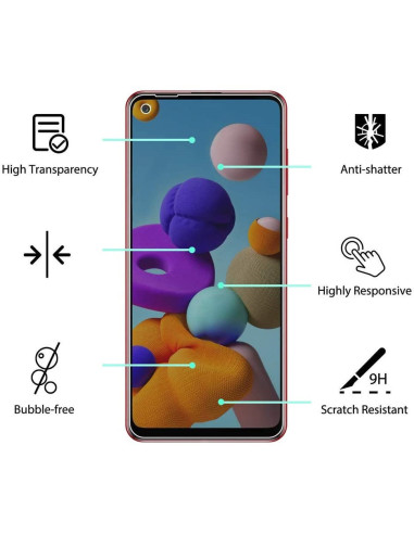 2-PACK Samsung A21s Privacy Härdat glas 0.26mm 2.5D 9H