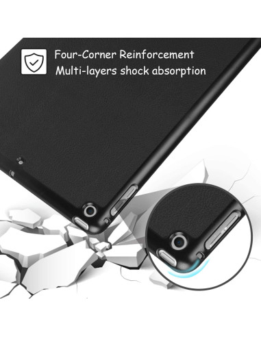 Detaljvy av iPad Mini 5 & 4 fodral med förstärkta hörn och stöttålig design