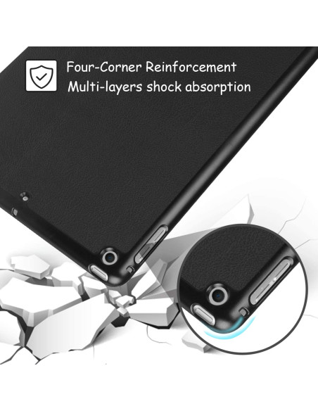 Detaljvy av iPad Mini 5 & 4 fodral med förstärkta hörn och stöttålig design