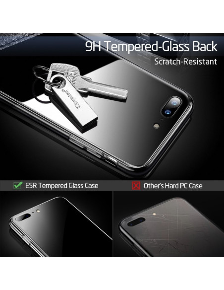 iPhone SE (2020 &amp; 2022) Stötdämpande Skal 9H Härdat Glas Baksida Glassback