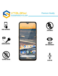 Framifrån vy av härdat glas för Nokia 5.3 med fullframe design 2