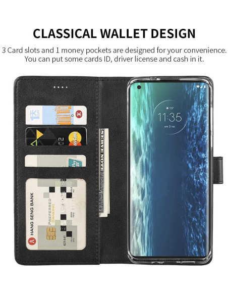 Motorola Moto Edge Plus Plånboksfodral PU-Läder 4-FACK