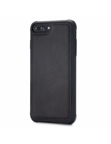 Svart iPhone 6S Plus fodral sett från sidan med mjukt PU läder och förstärkt kant