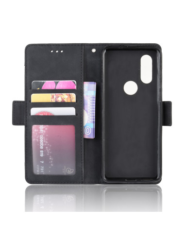 Inuti Motorola One Vision plånboksfodral med kortfack och sedlar