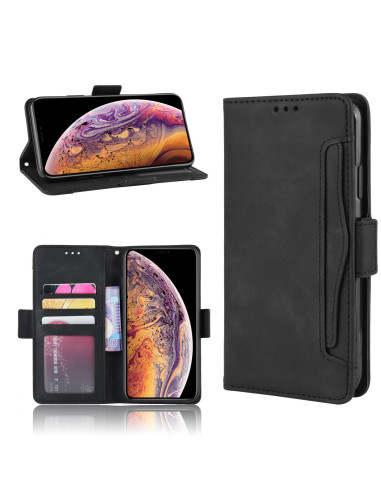 Svart plånboksfodral för iPhone XS Max med öppet fack och kortplatser