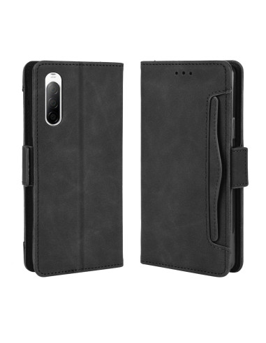 Svart plånboksfodral för Sony Xperia 1 med stängd design och kortfack