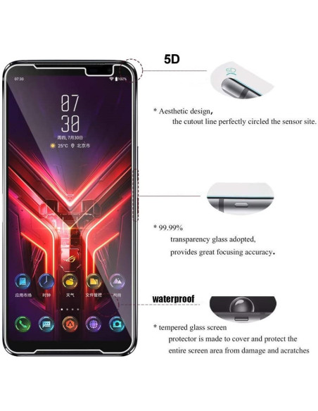 2-PACK ROG Phone 3 Härdat glas 0.26mm 2.5D 9H