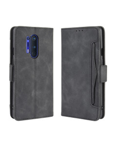 Svart plånboksfodral i PU-läder för Oneplus 8 Pro med öppet fack och kortplatser 2
