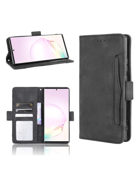 Svart plånboksfodral för Samsung Note 20 Ultra med öppet lock och kortfack