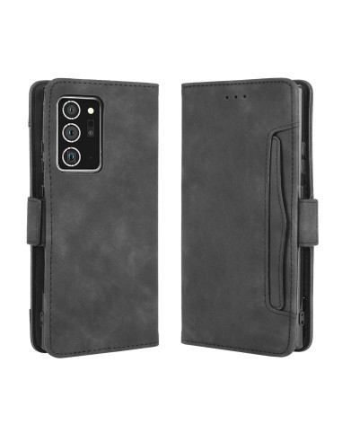 Svart plånboksfodral för Samsung Note 20 Ultra med stängt lock och kortfack