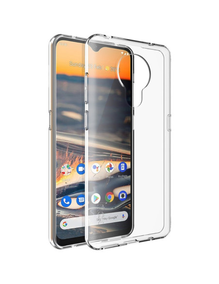 Transparent TPU-skal för Nokia 5.3 med tydlig vy av telefonens framsida