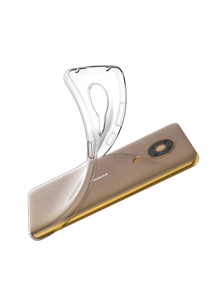 Transparent TPU-skal för Nokia 5.3 med fokus på baksidan och kanterna