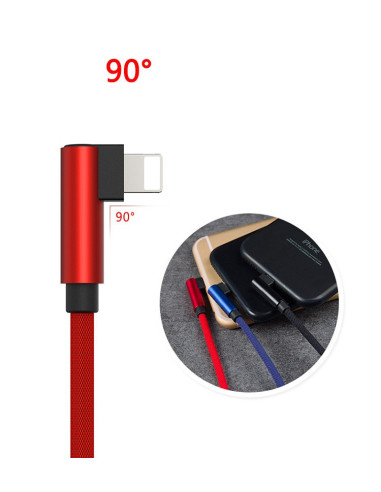 3m Slitstark Flätad Metallic Lightning Kabel Quick Charge 3.0