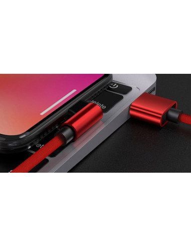 3m Slitstark Flätad Metallic Lightning Kabel Quick Charge 3.0